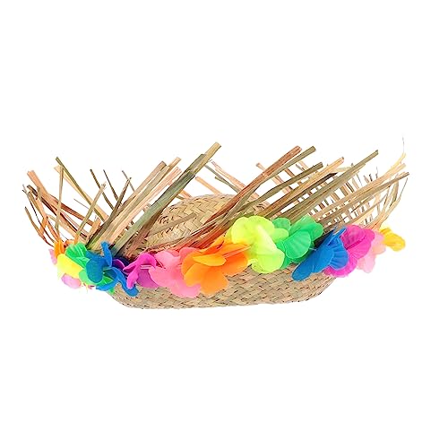 MUCKLILY 1 x hawaiianischer Strohhut für Herren, Accessoire für Hawaii-Themenpartys, Cosplay und von MUCKLILY