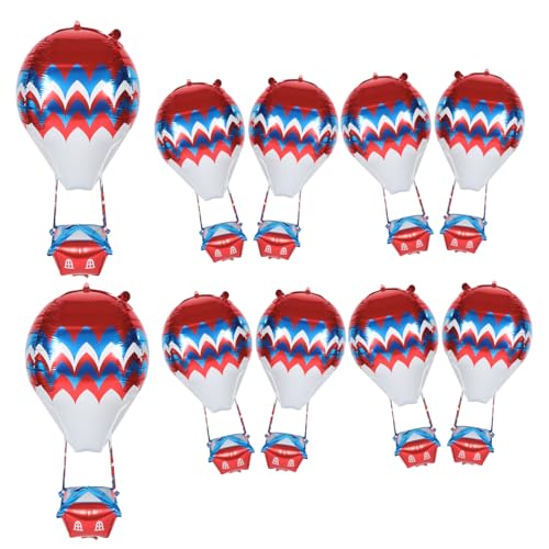 MUCKLILY 10 Stück Aluminium Folienballons Heißluftballon Form Dekoration für Hochzeiten Geburtstagsfeiern und Feste Indoor und Outdoor Wellenmuster MUCKLILY 10 Stück Aluminium Folienballons Heißluftballon Form Dekoration für Hochzeiten Geburtstagsfeiern und Feste Indoor und Outdoor Wellenmuster von MUCKLILY