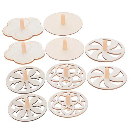MUCKLILY 10 Stück Kreiselspielzeug für Handgyro- Gyro - Kreisel Sich drehender Kreisel Spinning Top Toy Holz Beige MUCKLILY 10 Stück Kreiselspielzeug für Handgyro- Gyro - Kreisel Sich drehender Kreisel Spinning Top Toy Holz Beige von MUCKLILY