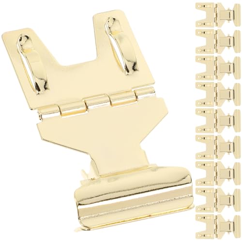 MUCKLILY 10 Stück Preisschildregal Preisclip Warenanhängerhalter Preisschildständer Für Den Einzelhandel Tag-clips Büroklammern Unterschreiben Etikettenhalter-clips Golden Rostfreier Stahl von MUCKLILY