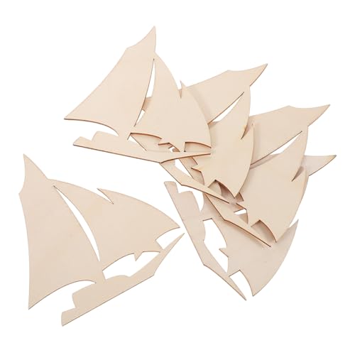 MUCKLILY 10 Stück Teiliges DIY Segelboot Bastelset aus Naturbelassenem Holz Unbehandeltes Material zum Bemalen Nautische Tischdekoration für Strand Sommer themen Kreatives Handwerk für von MUCKLILY