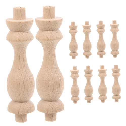 MUCKLILY 10 Stück Teiliges Massivholzbaluster für Treppen und Möbel Unbemalte Dekorative Holzsäulen Stabile Handgefertigte Holzspindeln für Innenraum-dekoration und Diy-bastelprojekte MUCKLILY 10 Stück Teiliges Massivholzbaluster für Treppen und Möbel Unbemalte Dekorative Holzsäulen Stabile Handgefertigte Holzspindeln für Innenraum-dekoration und Diy-bastelprojekte von MUCKLILY