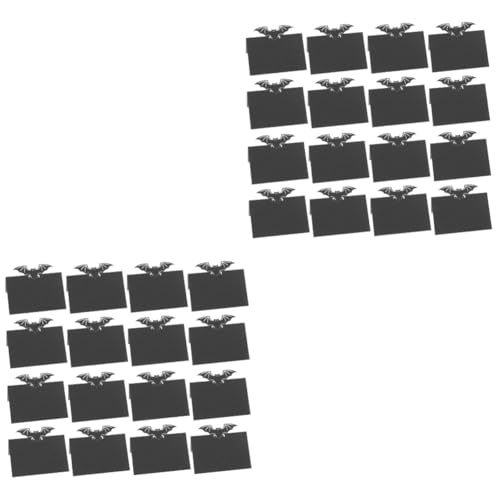 MUCKLILY 100 Stck. Schwarze Bat Tischkarten Platzkarten Halloween Stilvoll Blanko Papier Sitzplatzkarten für Party Hochzeit Dekoration von MUCKLILY