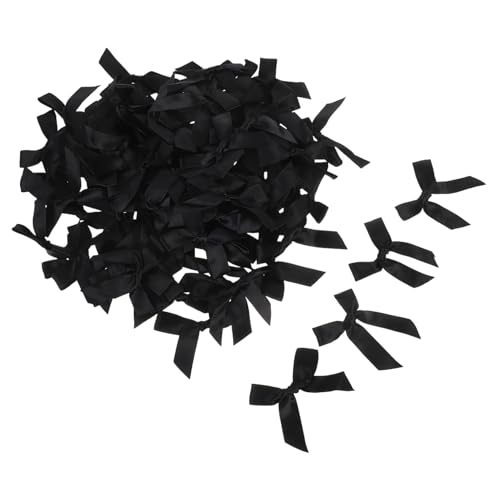 MUCKLILY 100 Stück Mini Satinband Schleifen Schwarz Kleine Schleifen zum Nähen Basteln DIY Hochzeit Deko Vielseitige Polyester für Haaraccessoires Geschenkverpackung Kuchenverzierung MUCKLILY 100 Stück Mini Satinband Schleifen Schwarz Kleine Schleifen zum Nähen Basteln DIY Hochzeit Deko Vielseitige Polyester für Haaraccessoires Geschenkverpackung Kuchenverzierung von MUCKLILY