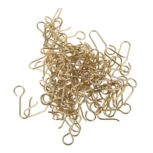 MUCKLILY 100 Stück anschließen der Vorhanghaken vorhänge Vorhangschienenhaken Duschzubehör kleine Vorhanghaken aus Metall Haken für Gardinenhalter Stahl glanzverzinkt Golden MUCKLILY 100 Stück anschließen der Vorhanghaken vorhänge Vorhangschienenhaken Duschzubehör kleine Vorhanghaken aus Metall Haken für Gardinenhalter Stahl glanzverzinkt Golden von MUCKLILY