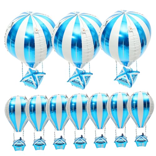 MUCKLILY 10Stücke Heißluftballon Folienballons Aluminium Folienballons Für Kindergeburtstagsfeiern Flugzeugparty Dekorationen Für Festlichkeiten Und Feiern von MUCKLILY