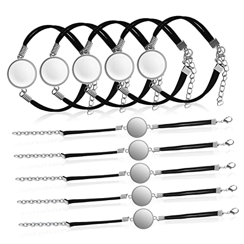 MUCKLILY 10Stücke Teiliges Armband Kunstleder Mit Glascabochons DIY Schmuckmaterial Für Kreative Armbänder Für Bastelprojekte Geschenkideen MUCKLILY 10Stücke Teiliges Armband Kunstleder Mit Glascabochons DIY Schmuckmaterial Für Kreative Armbänder Für Bastelprojekte Geschenkideen von MUCKLILY