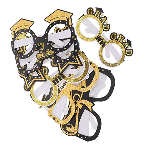 MUCKLILY 12 Paare Brille für die Abschlusssaison LED Trendy Party Vorabend Gläser Abschluss Fotografie Zubehör Abschlusspapierbrille Abschluss Requisiten Abschlussbrille von MUCKLILY