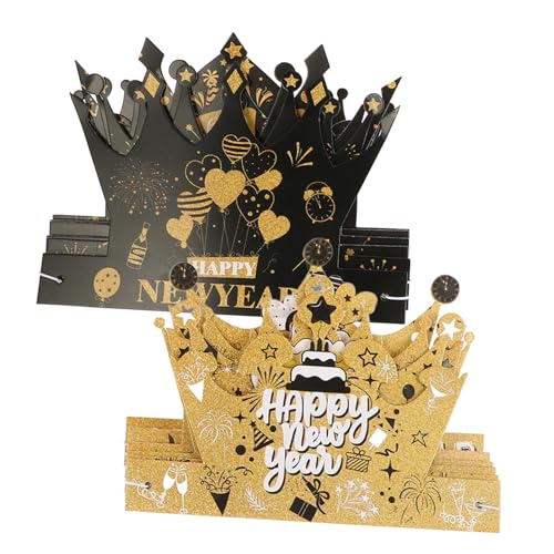 MUCKLILY 12 Stück Neujahrshüte aus Papier für Erwachsene Festliche Kopfbedeckung für Silvester Feiern Bequem und Partyhüte für Neujahrsevents und Diy Dekorationen MUCKLILY 12 Stück Neujahrshüte aus Papier für Erwachsene Festliche Kopfbedeckung für Silvester Feiern Bequem und Partyhüte für Neujahrsevents und Diy Dekorationen von MUCKLILY