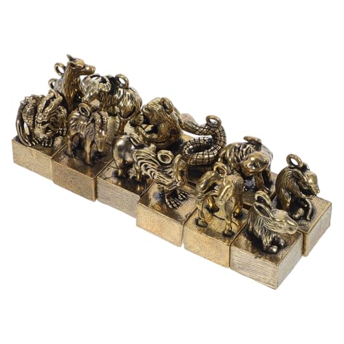MUCKLILY 12 Stück Sternzeichen Ornamente Tierkreiszeichen aus Messing dekorative Tierkreisstatue Retro-Tierkreis Desktop-Sternzeichen- Messingstatue Tischfigur Golden MUCKLILY 12 Stück Sternzeichen Ornamente Tierkreiszeichen aus Messing dekorative Tierkreisstatue Retro-Tierkreis Desktop-Sternzeichen- Messingstatue Tischfigur Golden von MUCKLILY