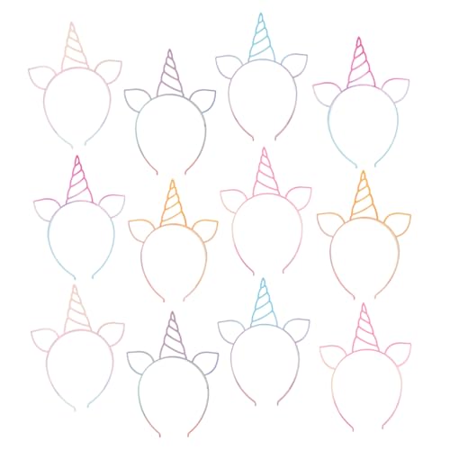 MUCKLILY 12 Stück Teiliges Einhorn Haarreif mit Glitzer und Buntem Sprühlack Leichte Kunststoff Haarbänder mit Horn und Ohren für Karneval Geburtstag Party Cosplay und Mädchen MUCKLILY 12 Stück Teiliges Einhorn Haarreif mit Glitzer und Buntem Sprühlack Leichte Kunststoff Haarbänder mit Horn und Ohren für Karneval Geburtstag Party Cosplay und Mädchen von MUCKLILY