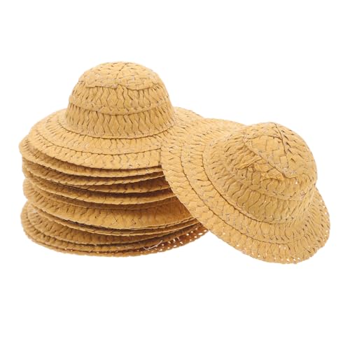 MUCKLILY 12 Stück Teiliges Mini Papier Hüte Handgefertigte Gewebte Miniatur Hüte Dekorative DIY Puppenhaus Ornament Kleiner Hut für Foto Requisiten und Bastelbedarf von MUCKLILY