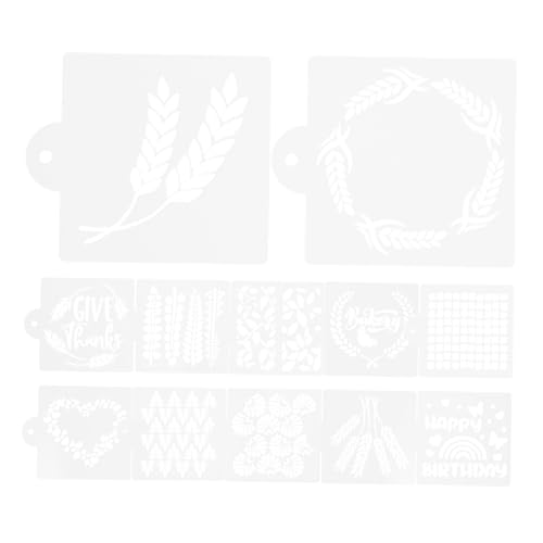 MUCKLILY 12 Stück Vorlage für Brotmehl Brotbackschablonen Werkzeuge zum Brotbacken alles gute zum geburtstag schablone Brotzubehör machen Cookie-Schablonen-Set Brotmarken das Haustier Weiß von MUCKLILY