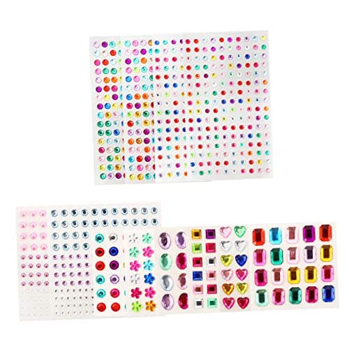 MUCKLILY 12Blätter DIY Aufkleber Hochwertige Dekoration für Nägel Bastelprojekte Make Up und Kleidung Selbstklebende Transparente Acryl Rhinestones von MUCKLILY