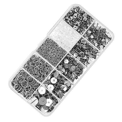 MUCKLILY 1650Stücke Ohrringpfosten Bastelzubehör für DIY Ohrringe Schmuckherstellung Ohrringreparatur Langlebig Vielseitig für Verschiedene MUCKLILY 1650Stücke Ohrringpfosten Bastelzubehör für DIY Ohrringe Schmuckherstellung Ohrringreparatur Langlebig Vielseitig für Verschiedene von MUCKLILY