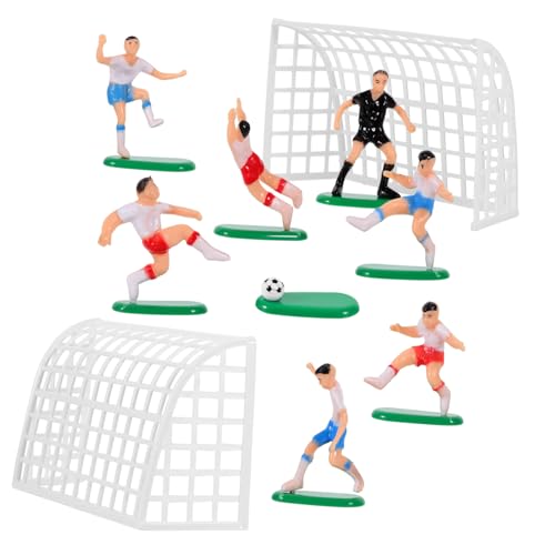 MUCKLILY 1Satz Kreative Fußball Team Kuchen Dekorationen Mit Spielern Und Schiedsrichter Requisiten Für Geburtstagskuchen Und Fußball Mottopartys von MUCKLILY