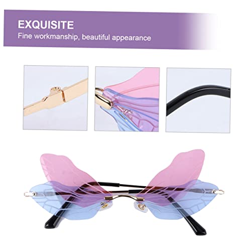 MUCKLILY 1Stück Gläser mit Libellenflügeln Kreative Fotorequisiten für Partys Hochzeiten und Glitzer Sonnenbrille für Feiertage und Festliche Anlässe Trendige Accessoires von MUCKLILY