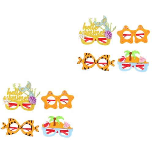 MUCKLILY 2 Sätze Hawaii Party Brille Dekorative Sonnenbrillen Für Festlichkeiten Cosplay Requisiten Strand Für Fotoshootings Und Kreative Feiern 4 Stück * 2 von MUCKLILY