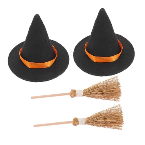 MUCKLILY 2 Sätze Mini Hexenhut und Besen Teilig Realistische Miniatur Hexenhüte und Kleine Besen Niedliche Halloween Deko für Puppenhaus Mikro Landschaft DIY Basteln und Halloween Party MUCKLILY 2 Sätze Mini Hexenhut und Besen Teilig Realistische Miniatur Hexenhüte und Kleine Besen Niedliche Halloween Deko für Puppenhaus Mikro Landschaft DIY Basteln und Halloween Party von MUCKLILY