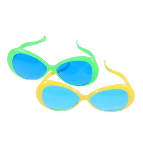 MUCKLILY 2 Stück Abschlussfeier Brille große party brille lustige Party Requisiten Partykleid, lustige Brille lustige brille für party Luau Partybrille Plastik von MUCKLILY