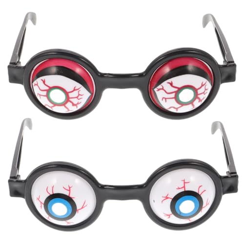 MUCKLILY 2 Stück Augenball Brille aus Kunststoff Lustige Partybrillen für Halloween Fasching und Kinderfest Realistische Leichte Prank Brille in Rot und Blau MUCKLILY 2 Stück Augenball Brille aus Kunststoff Lustige Partybrillen für Halloween Fasching und Kinderfest Realistische Leichte Prank Brille in Rot und Blau von MUCKLILY