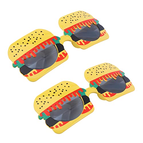 MUCKLILY 2 Stück Burger Sonnenbrille Partybrille Abs Unisex Lustig Foto Requisiten Gelb Auffälliges Design für Mottoparty Festival Zubehör MUCKLILY 2 Stück Burger Sonnenbrille Partybrille Abs Unisex Lustig Foto Requisiten Gelb Auffälliges Design für Mottoparty Festival Zubehör von MUCKLILY