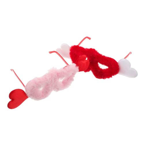 MUCKLILY 2 Stück Fuzzy Herz Sonnenbrillen Plüsch Samt Velvet Punk Brillen Party Eyewear Damen Mädchen Valentinstag Kostüm Accessoire Leicht Robust von MUCKLILY