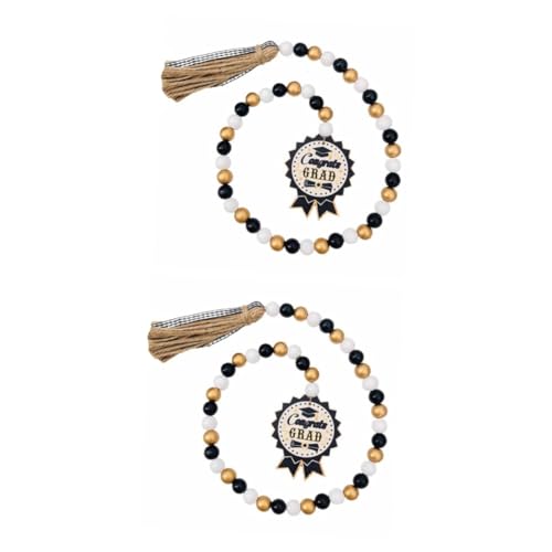 MUCKLILY 2 Stück Holzperlen Anhänger Perlen Perlendekor Bauernhausdekor Party Hängedekor Heimdekor Girlandendekor Abschlussquasten Ornamentdekorationen Quaste Perlenanhänger von MUCKLILY