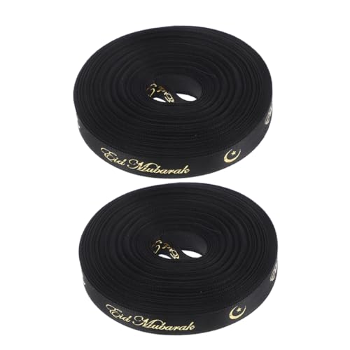 MUCKLILY 2 Stück Islamische Party-geschenkbänder Eid Mubarak-bandrolle Geschenkverpackungsband Muslimische Party-dekoration Zum Verpacken Von Geschenken Und Schleifenherstellung Schwarz MUCKLILY 2 Stück Islamische Party-geschenkbänder Eid Mubarak-bandrolle Geschenkverpackungsband Muslimische Party-dekoration Zum Verpacken Von Geschenken Und Schleifenherstellung Schwarz von MUCKLILY