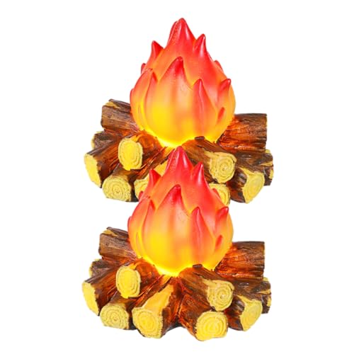 MUCKLILY 2 Stück LED Flammen Licht Lampen mit Realistischem Feuerbild und Energiesparend als Dekorative Nachtlichter für Camping Halloween und Weihnachtsfeiern von MUCKLILY