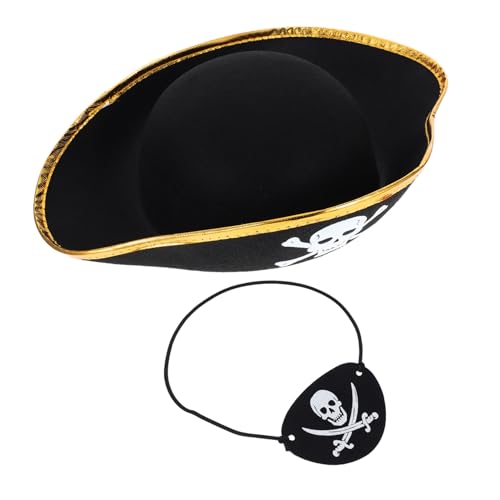 MUCKLILY 2 Stück Piratenhut und Augenklappe Set für Einzigartiges Design Bequem und Robust Halloween Karnevalszubehör Schnelle Verkleidung für Piratenpartys und Kostüme MUCKLILY 2 Stück Piratenhut und Augenklappe Set für Einzigartiges Design Bequem und Robust Halloween Karnevalszubehör Schnelle Verkleidung für Piratenpartys und Kostüme von MUCKLILY