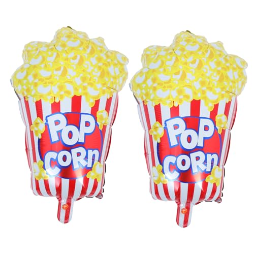 MUCKLILY 2 Stück Popcorn Ballon Popcorn Dekorationen Filmthema Ballon Themenparty Dekorationen Film Geburtstagsparty Dekorationen Folienballon Filmballon Filmparty Ballons von MUCKLILY