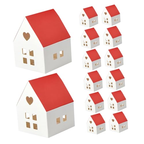 MUCKLILY 20 Stück Boxen Mini- - Lebkuchenhaus aus Pappe Bonbonhalter aus Papier Lebkuchenhaus-Papiertüten aus Papier Hochzeitsbonbonsboxen DIY handgefertigte Kartons rot MUCKLILY 20 Stück Boxen Mini- - Lebkuchenhaus aus Pappe Bonbonhalter aus Papier Lebkuchenhaus-Papiertüten aus Papier Hochzeitsbonbonsboxen DIY handgefertigte Kartons rot von MUCKLILY