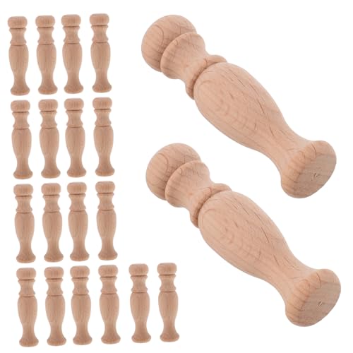 MUCKLILY 20 Stück Römische Hauptstadt Holzhandwerk Stöcke Zum Basteln Balusterspindeln Römische Säule Holzstange Holzstäbe Zum Basteln Römischer Säulenständer Hölzern Beige von MUCKLILY
