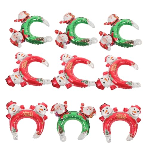 MUCKLILY 20 Stück Teiliges Aufblasbares Weihnachts-haarreif Aluminiumfolie Leichte Party-deko mit Weihnachtsmann Schneemann-motiven Festliche Kopfbedeckung für Weihnachtsfeiern und von MUCKLILY
