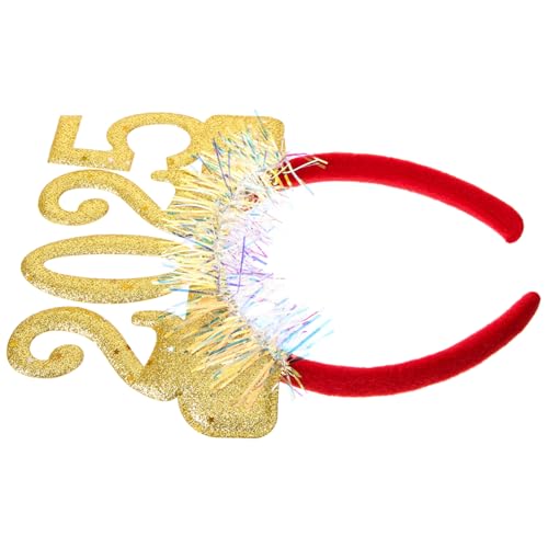 MUCKLILY 2025 Neues Jahr Stirnband Party-stirnband Feiertagsstirnbänder Neujahrsparty Stirnband Neujahrskopfbedeckung Für Erwachsene Lustige Stirnbänder Haarschmuck Stoff Silvester Damen von MUCKLILY