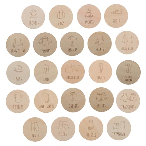 MUCKLILY 23 Stück Garderoben-Organisations-Tags Kommode Organizer für Kinderzimmer Babykleiderteiler Häkeletiketten handgemachte Tags zum Stricken Kleidergrößenteiler Beanie-Tags Holz Beige MUCKLILY 23 Stück Garderoben-Organisations-Tags Kommode Organizer für Kinderzimmer Babykleiderteiler Häkeletiketten handgemachte Tags zum Stricken Kleidergrößenteiler Beanie-Tags Holz Beige von MUCKLILY