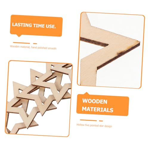 MUCKLILY 25 Stück Teiliges Unvollendete Hohle Holzsterne Naturbelassen für DIY Basteln Weihnachten Baumdekoration Kreative Holzanhänger Rustikale Wohnkultur von MUCKLILY