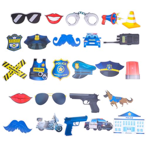 MUCKLILY 25-teiliges Polizei-fotoautomaten-requisitenset, Offiziers-geburtstagsthema, Selfie-Requisiten, Polizei-Party-Dekorationen Für Rollenspiele, Schulveranstaltungen Und MUCKLILY 25-teiliges Polizei-fotoautomaten-requisitenset, Offiziers-geburtstagsthema, Selfie-Requisiten, Polizei-Party-Dekorationen Für Rollenspiele, Schulveranstaltungen Und von MUCKLILY