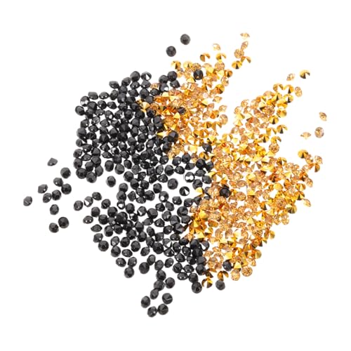MUCKLILY 2Er-Pack Acryl Diamant Streudeko Gold Schwarz Spitz Rückseite Strasssteine für Hochzeit Tischdeko Vasenfüllung Makeup Box Dekoration Multifunktional Festlich von MUCKLILY