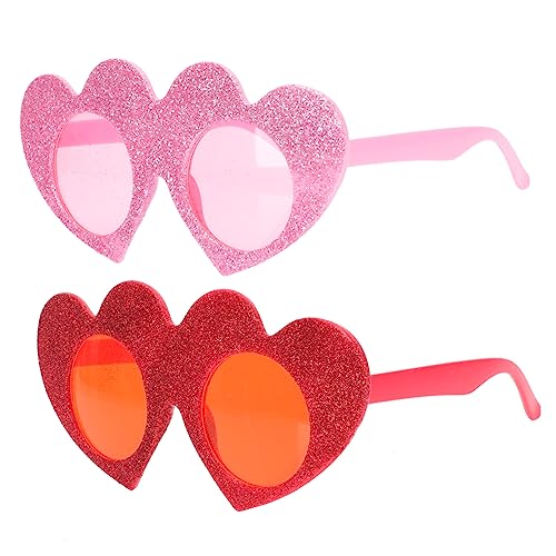 MUCKLILY Rot 2st Sonnenbrille Mit Sonnenblende Valentinsparty Gefälligkeiten Süße Sonnenbrillengestelle Brille Sonnenbrille Austauschgeschenk Im Rave- Plastik Liebe Dekorationen von MUCKLILY