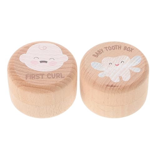 MUCKLILY 2Stücke Holz Zahndose für Jungen und Mädchen Süße Erinnerungsbox für Unisex Zahnaufbewahrung Hochwertige Zahnbox für Junge Mädchen und Kleinkinder zur Aufbewahrung der Ersten Verlorenen Zähne von MUCKLILY