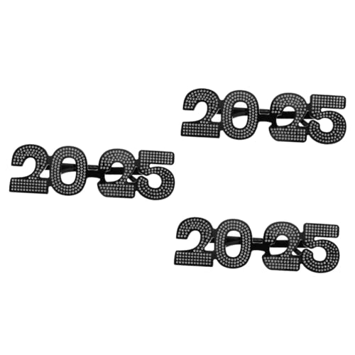 MUCKLILY 3 Paare Partybrille Dekorative Augenbrille für Neujahr Lustige Fotorequisiten Leichte und Bruchfeste Kunststoffbrille für Feiern und Veranstaltungen MUCKLILY 3 Paare Partybrille Dekorative Augenbrille für Neujahr Lustige Fotorequisiten Leichte und Bruchfeste Kunststoffbrille für Feiern und Veranstaltungen von MUCKLILY