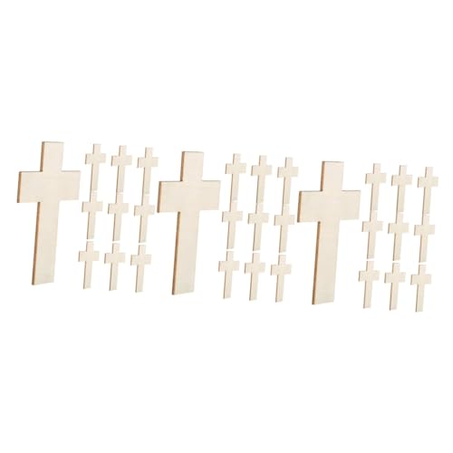 MUCKLILY 3 Sätze Holz Kreuzform Diy Bastelmaterial Ungestrichenes Holz Für Gestalten Kreative Projekte Und Interaktion 10 Stück * 3 von MUCKLILY