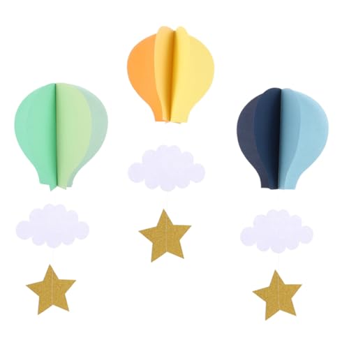MUCKLILY 3 Stück Teiliges Heißluftballon Hängedeko in Orange Grün Blau Bunte Kinderzimmer Dekoration für Geburtstag Party Babyzimmer und Kinderbereich Einfach Aufzuhängen Atmosphärisch und von MUCKLILY