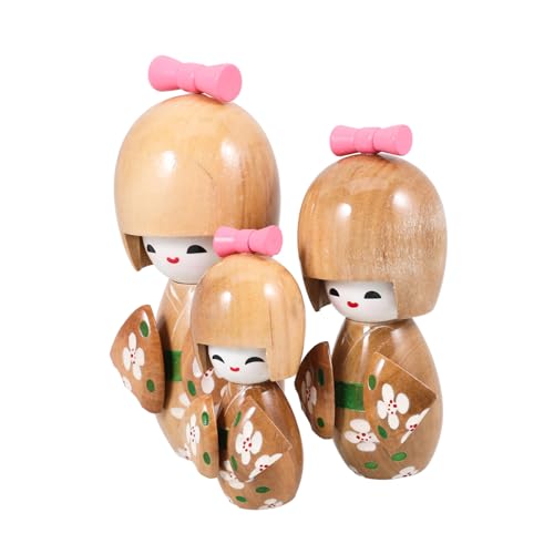 MUCKLILY 3 Stück Teiliges Japanische Kimono Puppe Holzfigur Dekoration für Tisch Traditionelle Kimonopuppe mit Buntem Design für Wohn und Restaurant Dekoration MUCKLILY 3 Stück Teiliges Japanische Kimono Puppe Holzfigur Dekoration für Tisch Traditionelle Kimonopuppe mit Buntem Design für Wohn und Restaurant Dekoration von MUCKLILY