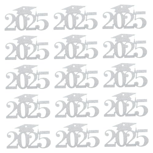 MUCKLILY 30 Stück 2025 Stück Papier 2025 Schild Abschlussdekorationen Grad Diplom Konfetti Abschlussdekoration 2025 Grad-cap-ausschnitte Abschluss Zubehör Tisch Etikett Silber MUCKLILY 30 Stück 2025 Stück Papier 2025 Schild Abschlussdekorationen Grad Diplom Konfetti Abschlussdekoration 2025 Grad-cap-ausschnitte Abschluss Zubehör Tisch Etikett Silber von MUCKLILY