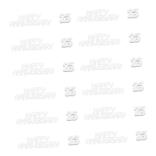 MUCKLILY 3Packungen Pack Happy Anniversary Konfetti für Hochzeitstag Silbernes Tischkonfetti für Hochzeitsfeiern und Dekoration Hochwertiges und Langlebiges Deko Material von MUCKLILY