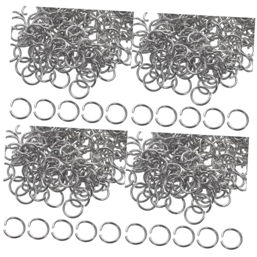 MUCKLILY 4 Sätze Halskette Diy Spaltring Herstellung Schließungen Sprungringe Offen Schmuck Machen Schlüssel Kleine Biegeringe Loop-sprungring Silver Rostfreier Stahl 200 Stück * 4 von MUCKLILY