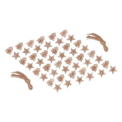 MUCKLILY 4 Sätze Holz Weihnachtskalender Anhänger Zahlen DIY Bastelset mit Aufhängeseil Langlebige Glatte Holz Anhänger Dekorativ für Adventskalender Fenster Türen und Geschenkverzierung MUCKLILY 4 Sätze Holz Weihnachtskalender Anhänger Zahlen DIY Bastelset mit Aufhängeseil Langlebige Glatte Holz Anhänger Dekorativ für Adventskalender Fenster Türen und Geschenkverzierung von MUCKLILY